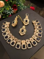 Pure zircon necklace set with teeka - Image 8