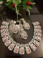 Pure zircon necklace set with teeka - Image 11