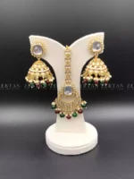 Kundan jhumki with teeka - Image 2