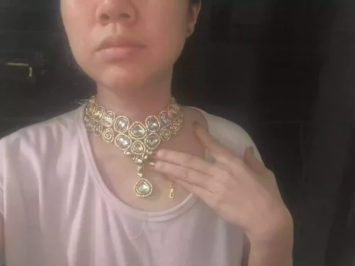 kundan necklace set with teeka