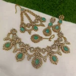 Elegant bridal set with jhumar - Image 3