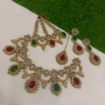 Elegant bridal set with jhumar - Image 7