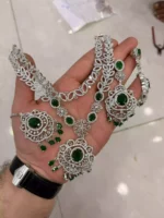 American diamond 1 carat necklace set - Image 5