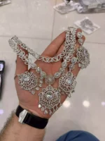 American diamond 1 carat necklace set - Image 3