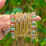 Gold plated premium zircon bangles - Image 5