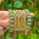 Gold plated premium zircon bangles - Image 2