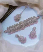 Zircon choker set with teeka