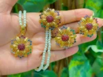 Gold plated floral pendant set - Image 5