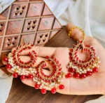 Zircon earrings with teeka - Image 3