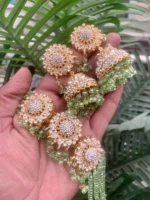 Zircon choker set with jhumki - Image 4