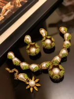 Mother pearl necklace set - Image 4