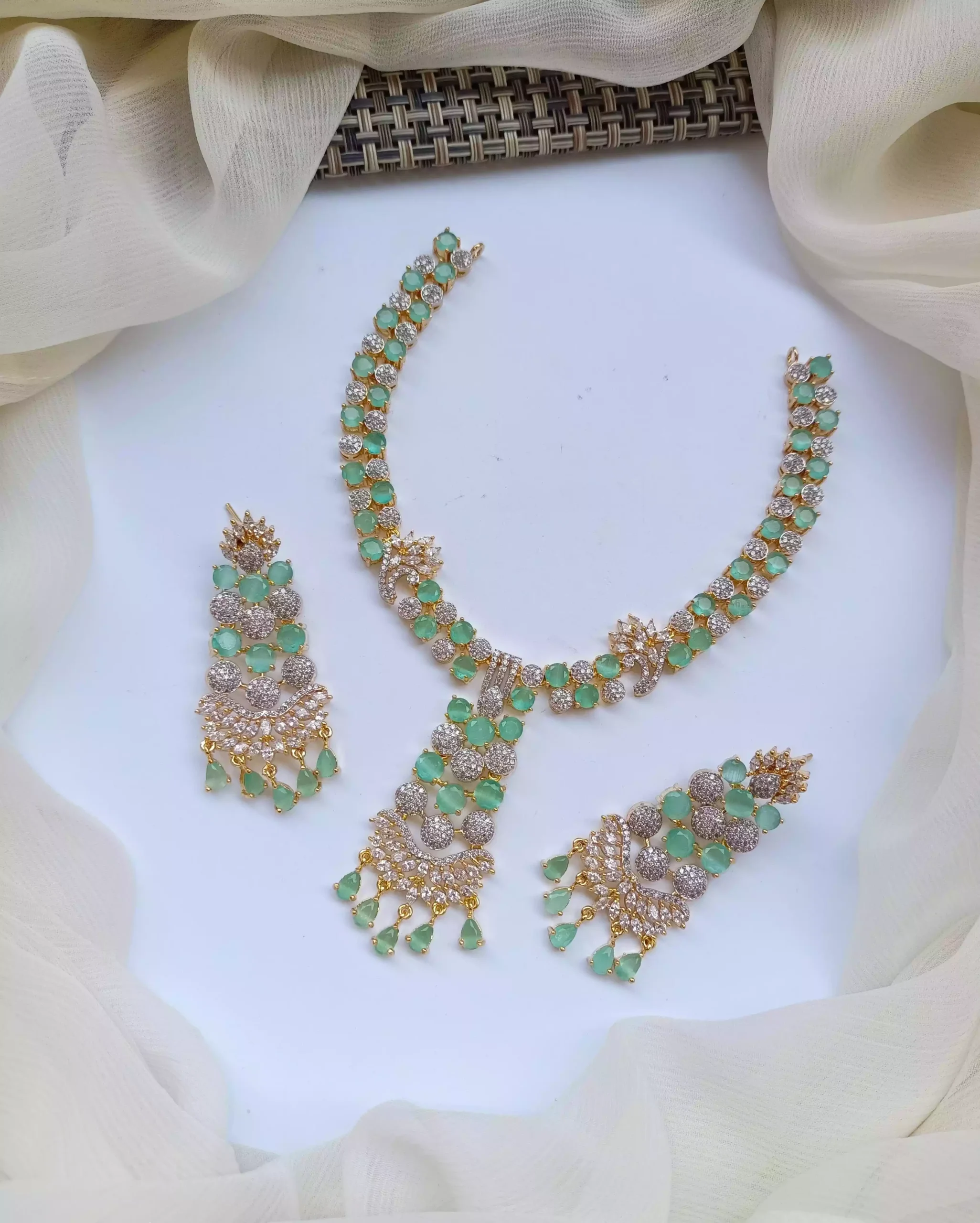 WhatsApp Image 2026-02-10 at 1.51.39 AM American diamond 1 carat set - Image 1