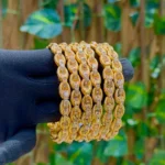 Gold plated designer bangles set - Image 4