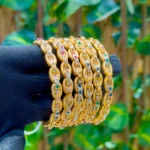 Gold plated designer bangles set - Image 2