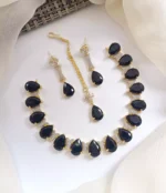 Big stone necklace set with teeka - Image 6