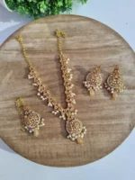Zircon necklace set with teeka - Image 2