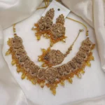 Zircon necklace set with teeka - Image 2