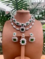 Zircon double line necklace set - Image 7