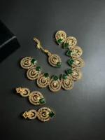 Zircon necklace set with teeka - Image 3