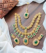 Double line necklace set with teeka - Image 9