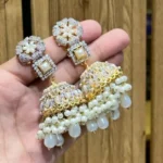 Semi precious jhumki earrings - Image 7