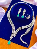 Zircon necklace set with bracelet - Image 5