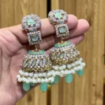 Semi precious jhumki earrings - Image 5