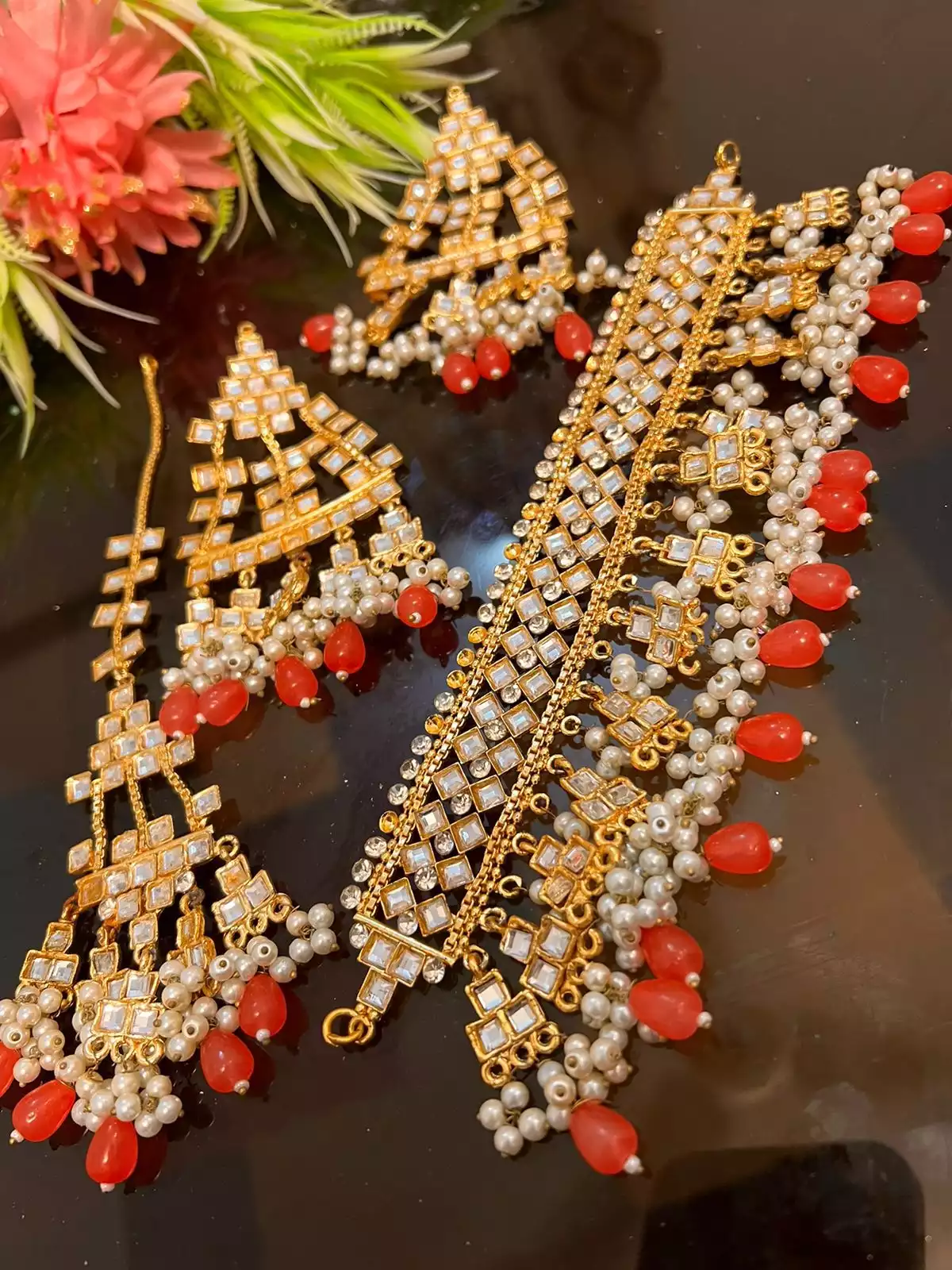 orang-or-change-.webp Kundan choker set - Image 1