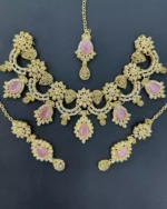 Zircon necklace set with teeka - Image 3