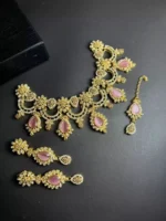 Zircon necklace set with teeka - Image 7