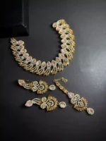 Zircon necklace set with teeka - Image 8