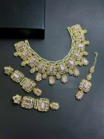 Zircon AD necklace set with teeka - Image 6