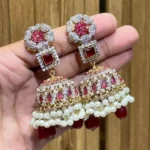 Semi precious jhumki earrings