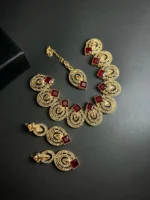 Zircon necklace set with teeka - Image 2