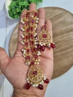 Zircon necklace set with teeka - Image 4