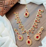 Zircon necklace set with teeka - Image 5