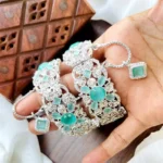 Zircon openable bangle pair