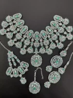 AD Zircon bridal set with jhumar - Image 6