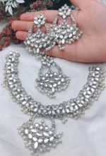 Sheesh kundan necklace set - Image 8
