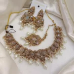 Zircon necklace set with teeka - Image 3