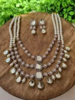 Uncut kundan and zircon maala set