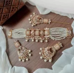 Kundan choker set with teeka